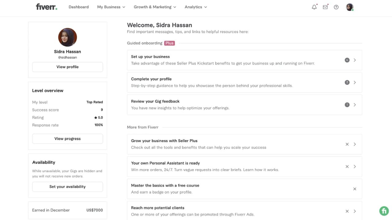 Top Rated Freelancer Profile